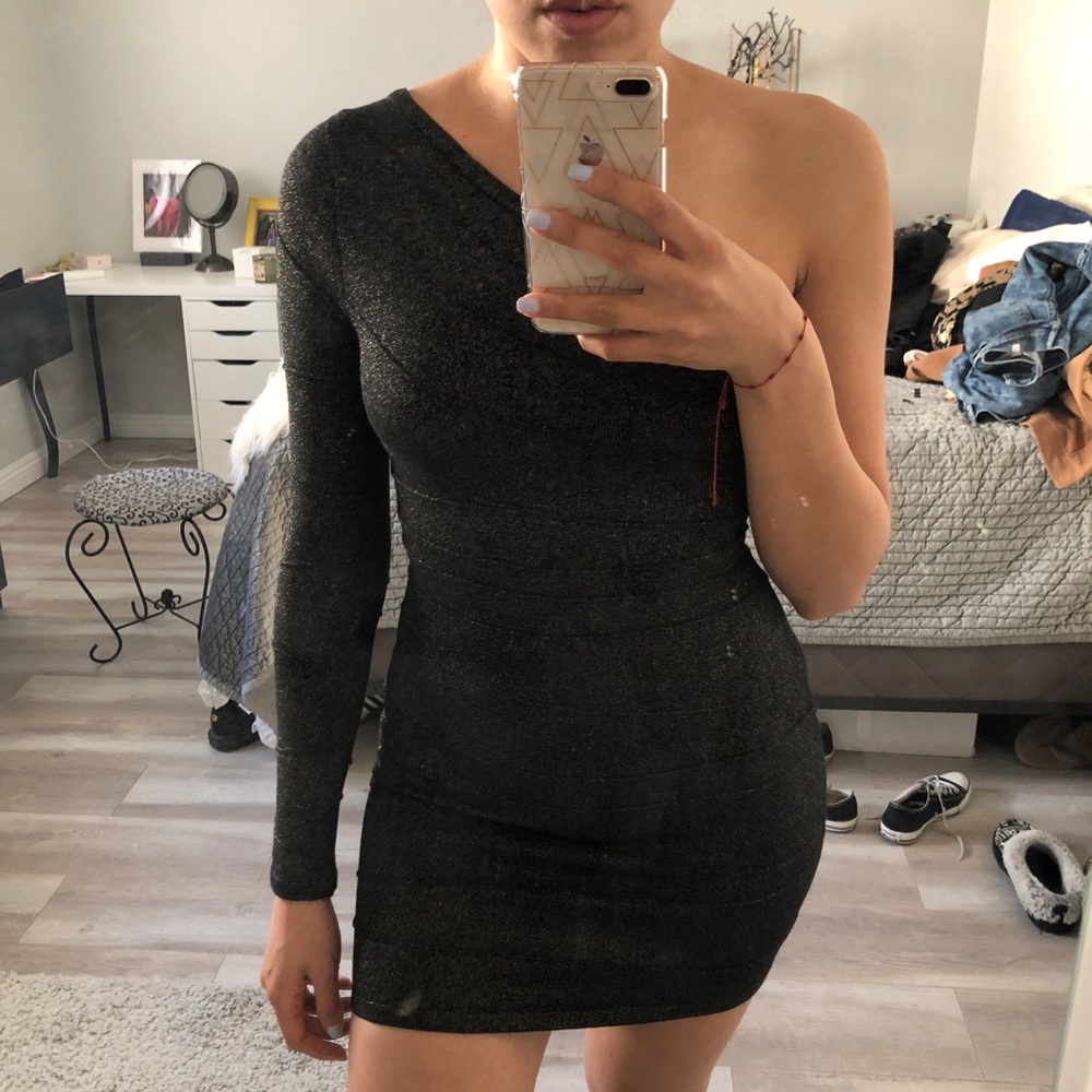 One Sleeve Mini Dress